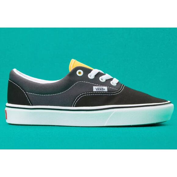 VANS Womens Tri-Tone Shoes US 5 Black Gray Yellow ComfyCush Era Unisex NWOB - Picture 3 of 12